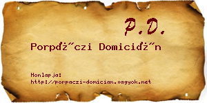 Porpáczi Domicián névjegykártya